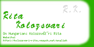 rita kolozsvari business card